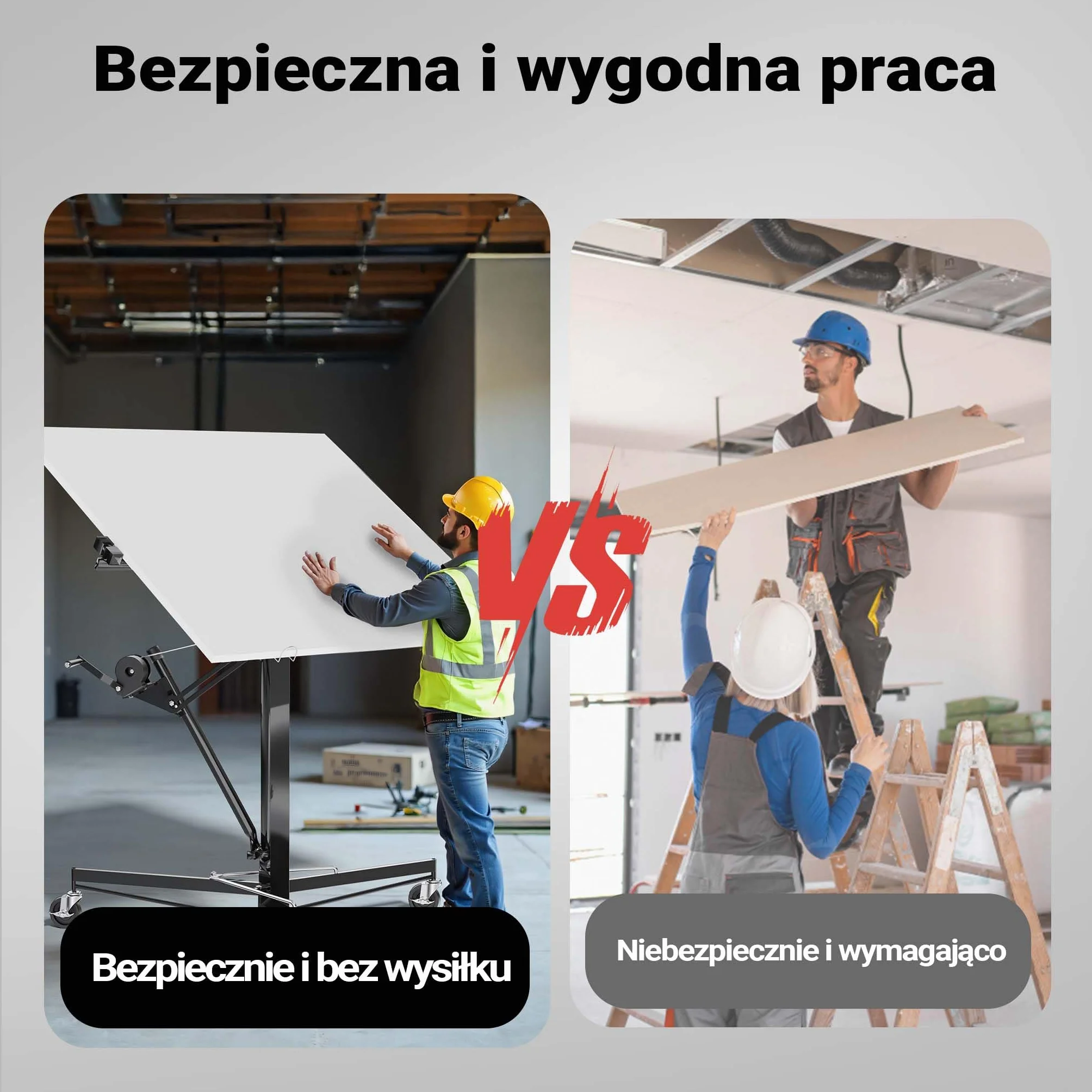 Podnośnik do paneli Wiltec XXL 68 kg 140-350 cm 2,90 m czarny
