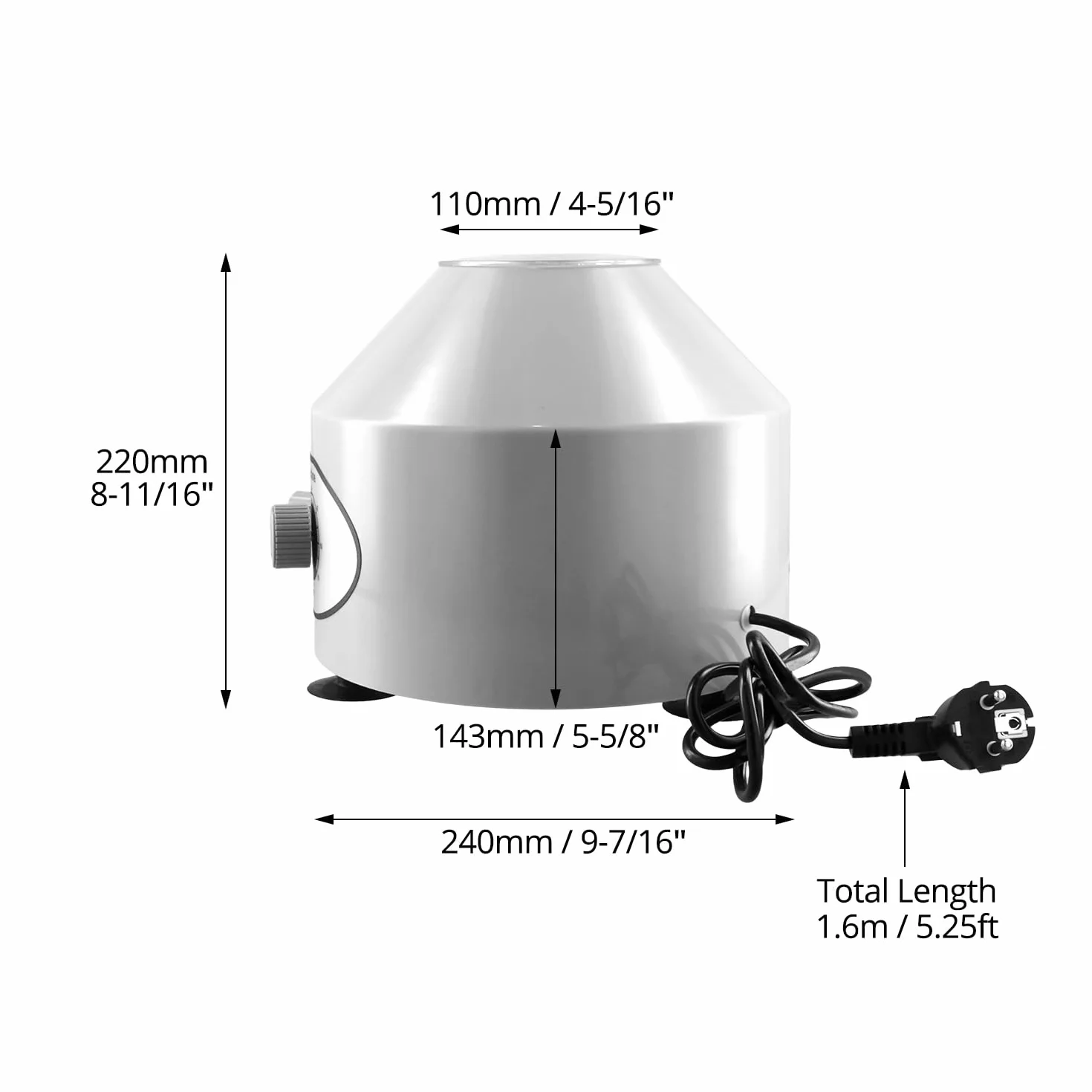 QWORK® Wirówka laboratoryjna stołowa z 20 ml x 6 rurkami, regulacja prędkości 4000 obr./min, timer 0-60 minut, do badań naukowych i laboratoryjnych
