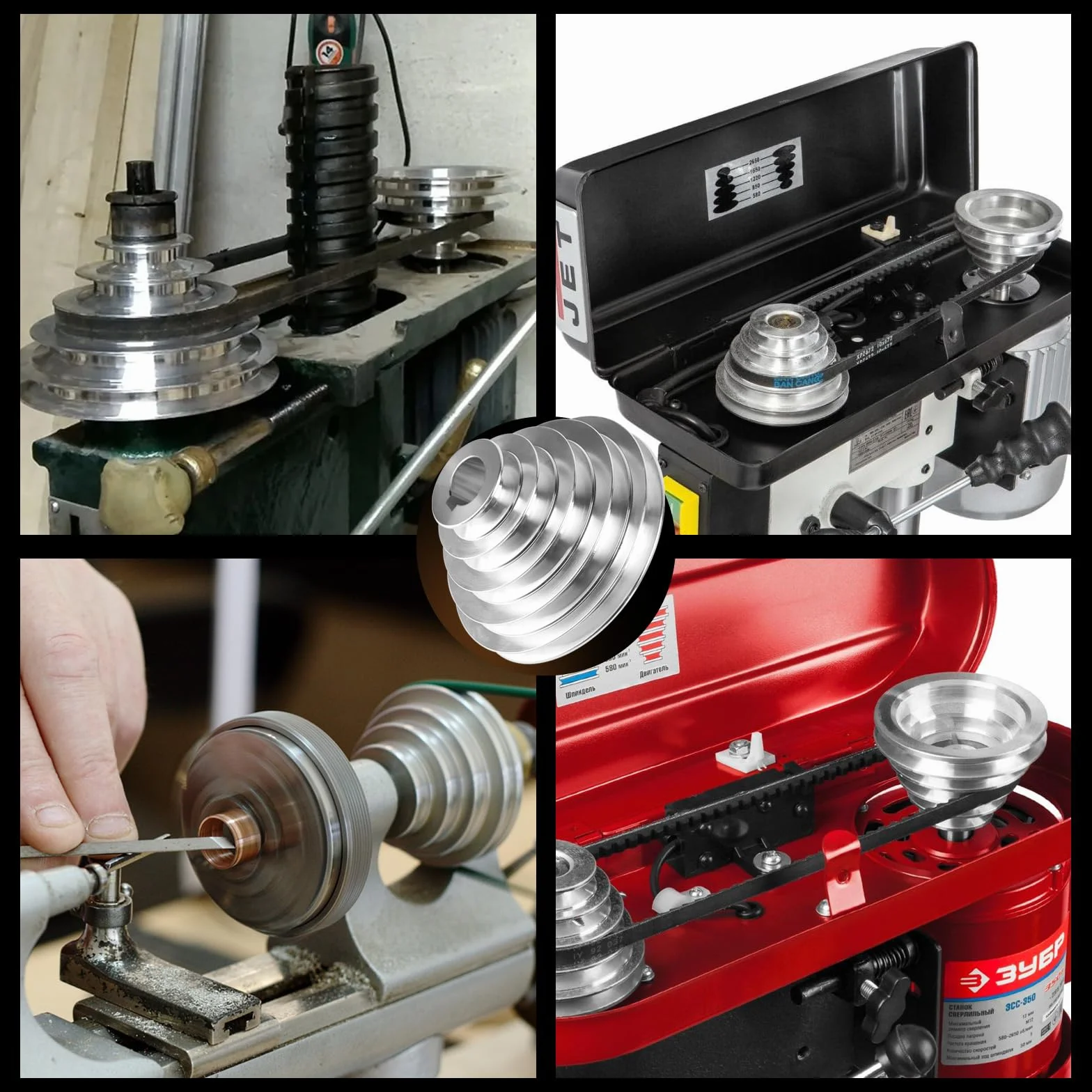 SWAWIS Koło pasowe pagodowe 5 wąwozów, średnica otworu 24 mm, średnica zewnętrzna 54 mm-150 mm, koło pasowe ze stopu aluminium do paska w kształcie litery A typu V, szerokość taśmy 12.7mm