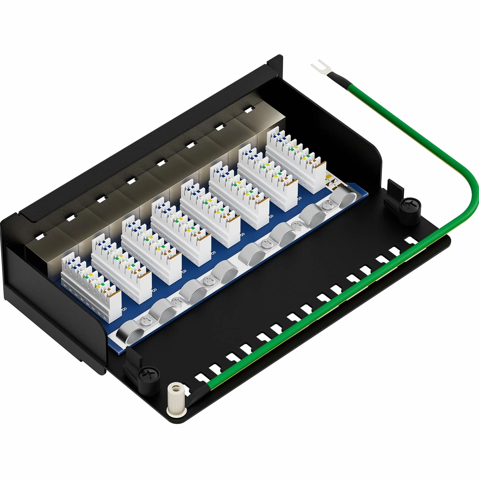 Panel krosowy CAT 7 8 portów RJ45 ekranowany LSA