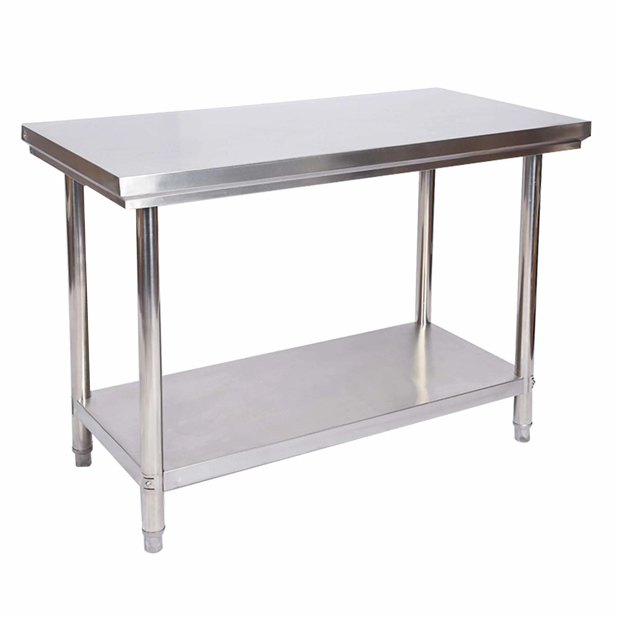 Wiltec Stół gastronomiczny ze stali nierdzewnej z blatem o wymiarach 100 x 60 cm i półką pod blatem, meble do pracy z żywnością
