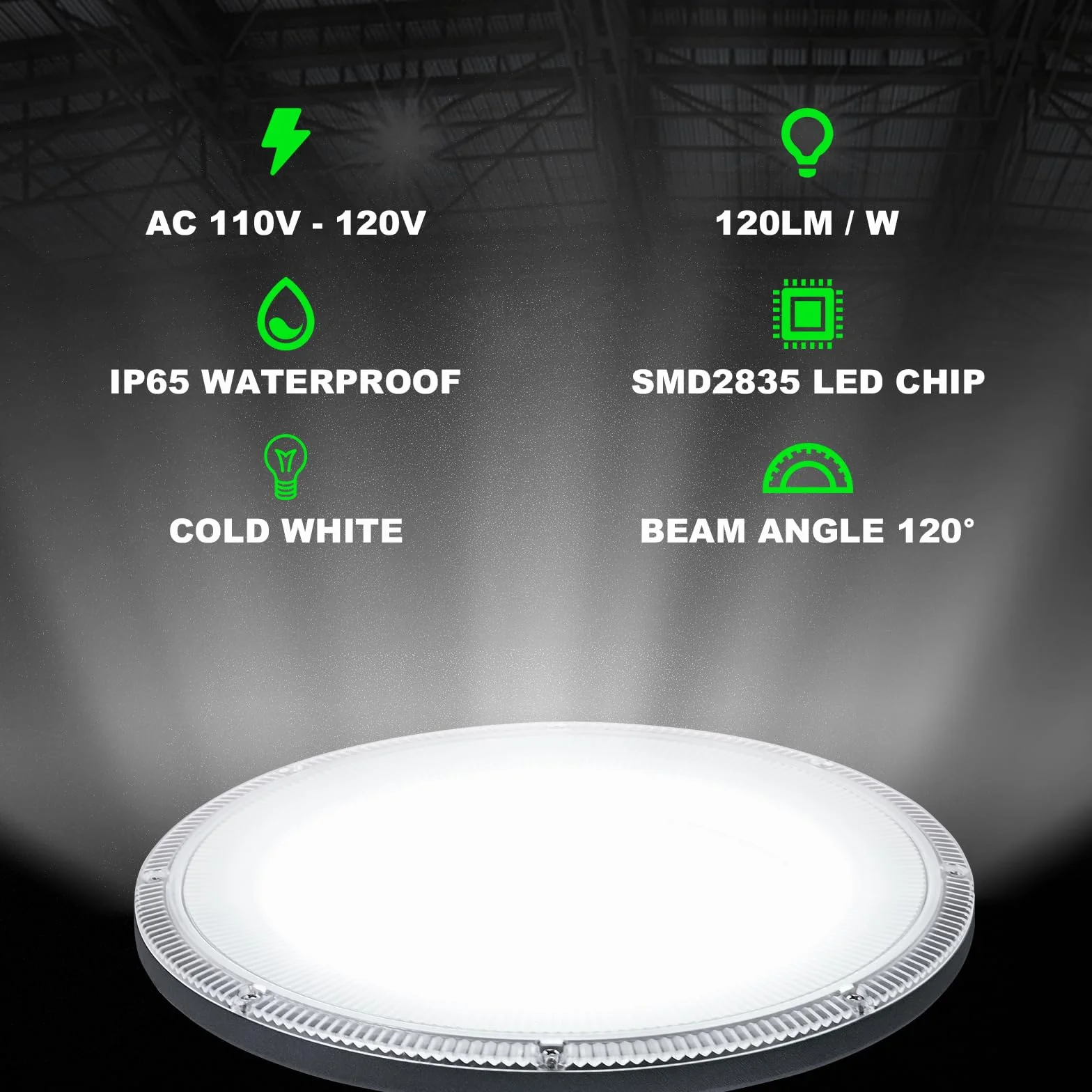 Oświetlenie garażowe LED 1000 W 10000 lm 6500 K UFO IP65 144 diody