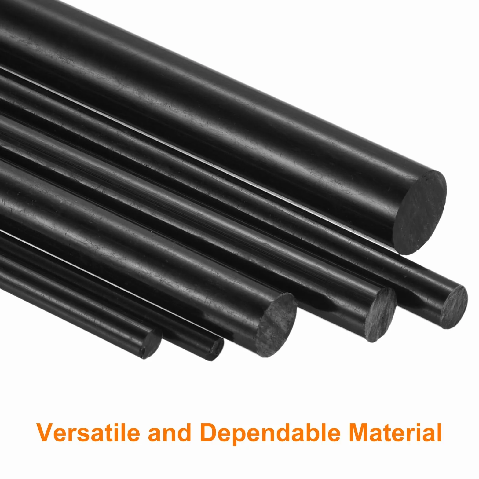 QUARKZMAN 10 sztuk czarnych prętów z tworzywa sztucznego 3 x 250 mm POM okrągły pręt z tworzywa sztucznego ABS, okrągły pełny drążek, model "zrób to sam", do budowy zabawek, modeli architektonicznych