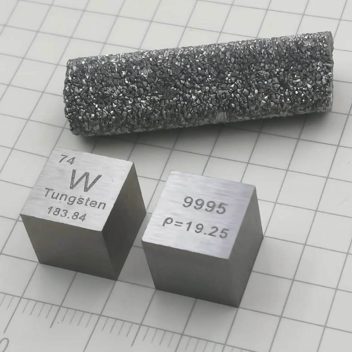 Sześcian gęstości wolframu (W), laboratoryjny, 99,9% czystości, 10 mm
