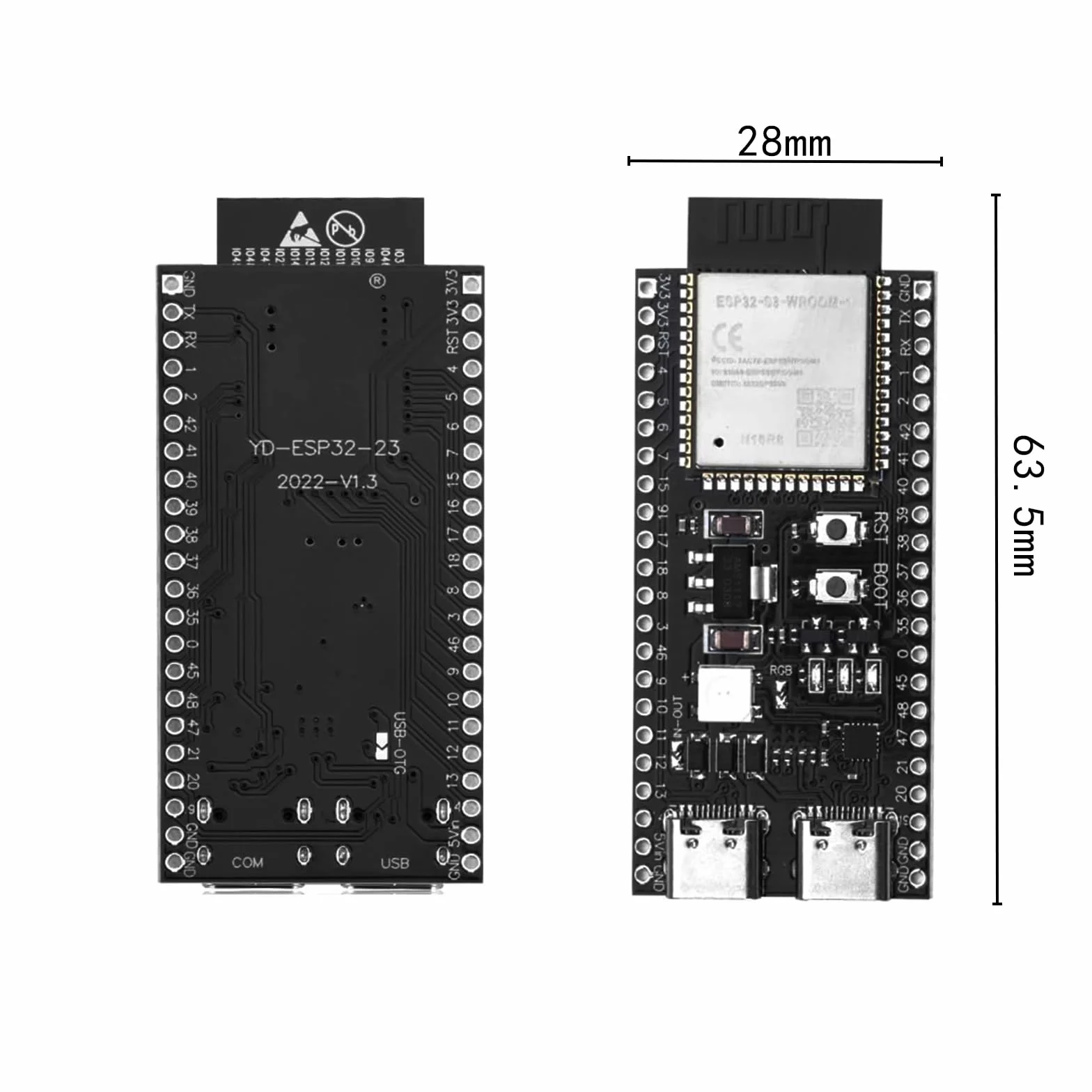 Heemol ESP32-S3-DevKitC-1-N16R8 deska rozwojowa 2,4 GHz WLAN Bluetooth 5.0 mikrokontroler Dual-Typ-C Arduino