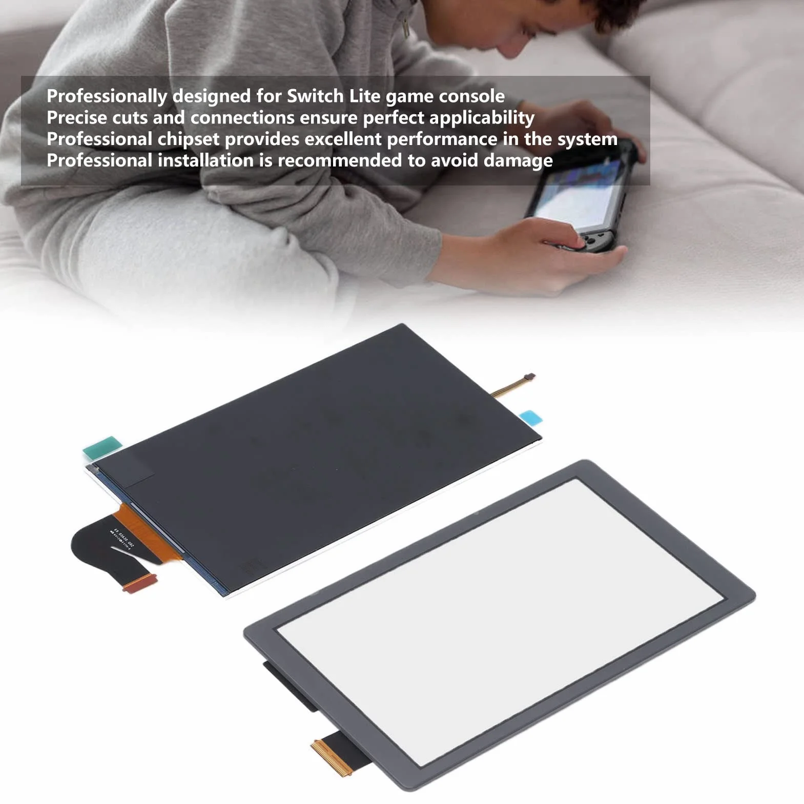 Wymiana Ekranu LCD dla Lite Konsoli, Wymiana Części Naprawczych Panelu Wyświetlacza LCD Tylko dla Lite (Czarny)