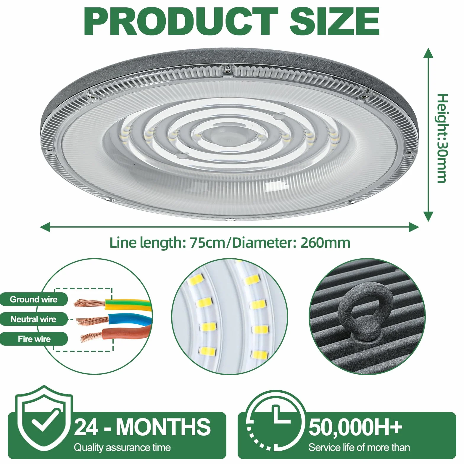 Oświetlenie garażowe LED 1000 W 10000 lm 6500 K UFO IP65 144 diody