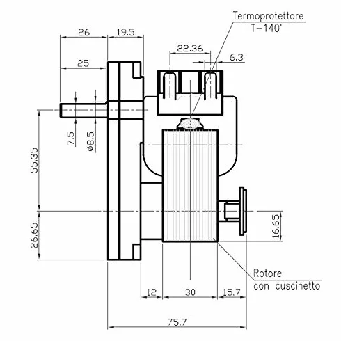 KENTA K9115005 Silnik przekładniowy do pieca na pellet 1,5 RPM wał 8,5 mm
