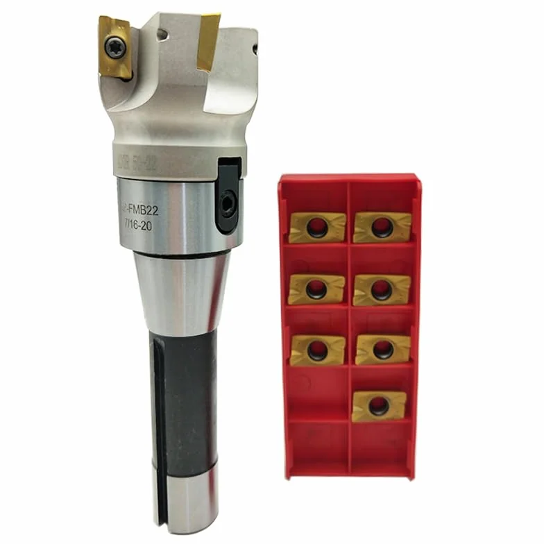 ASZLBYN R8 uchwyt narzędziowy R8-FMB22 7/16"-20 UNF adapter wrzeciona BAP400R 50-22-4T 90° flet głowica frezu płaski APMT1604PDER CNC płytki do cięcia