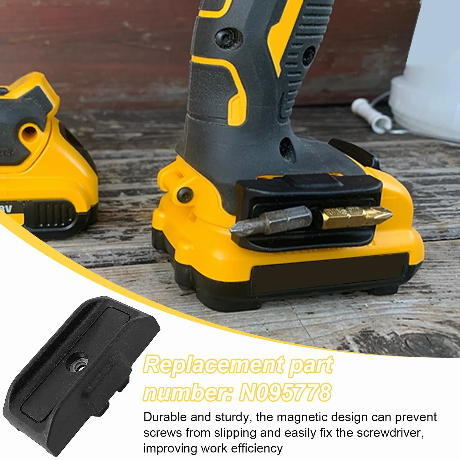 Uchwyt magnetyczny, klips do wiertarki elektrycznej, ciemny kolor do uchwytu bitów Dewalt, klips do paska odpowiedni do DCD720 Right Angle Drill, DCD730 Cordless Drill, DCD730L