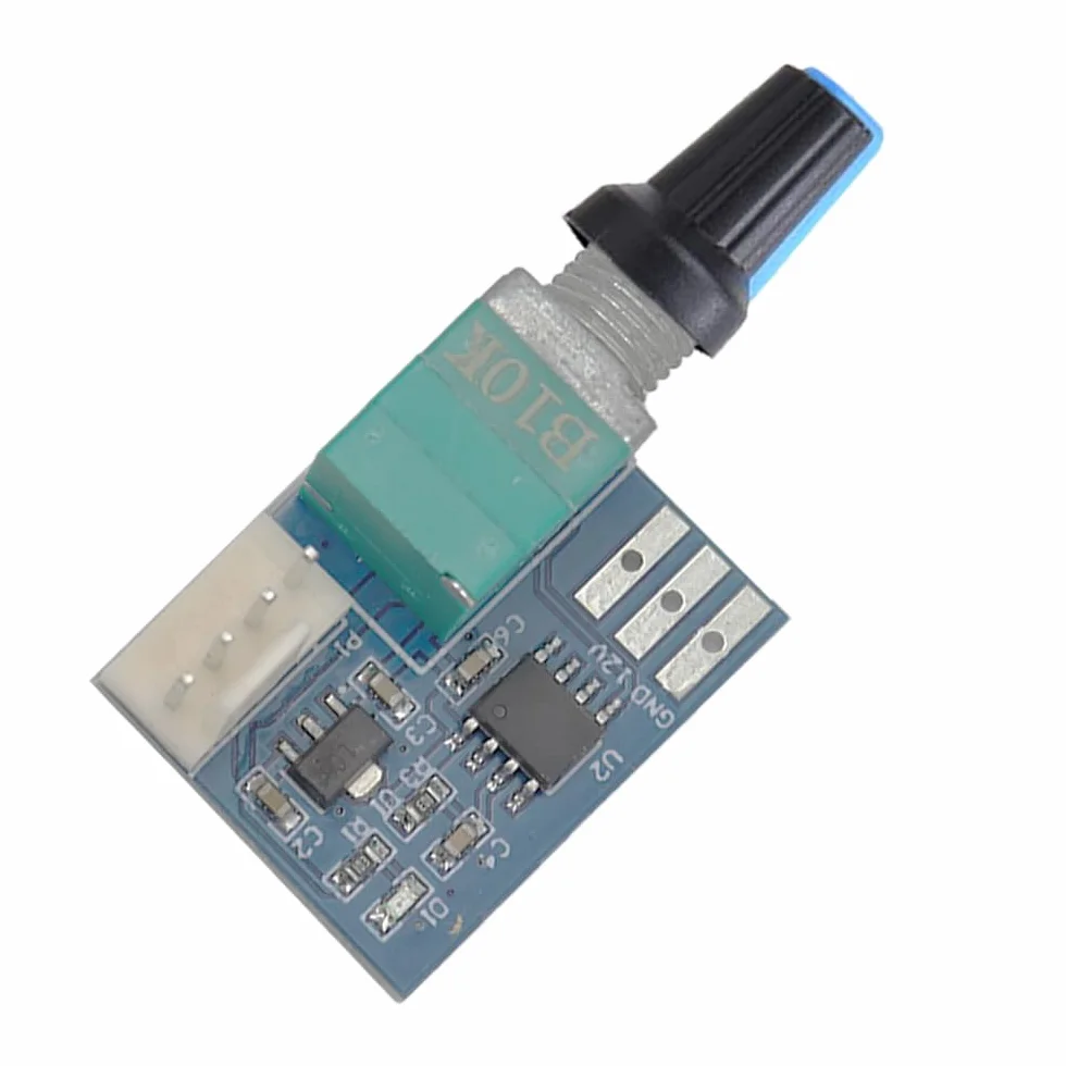 Alnicov Regulator prędkości wentylatora, sterowanie wentylatorem PWM, DC 12 V, 4-przewodowy, termostat PWM, regulator prędkości z przełącznikiem, 2 szt