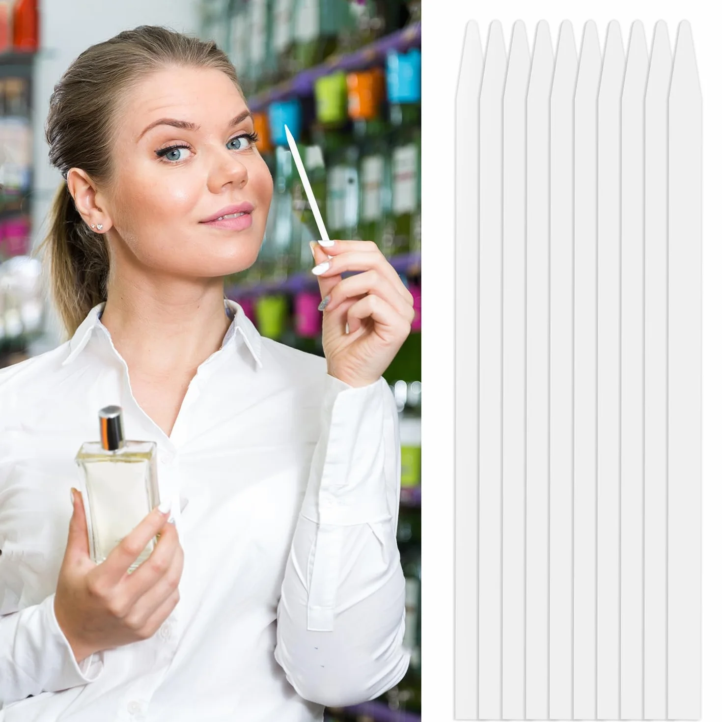 Perfumy-Test-Stripes 100 szt., Perfumy-Fleck-eterische Oleje Papier-Test-Stripes Przenośne Perfumy-Tester-Stripes Aromaterapia-Parfum-Parfum-Stripes für Frauen Mężczyźni