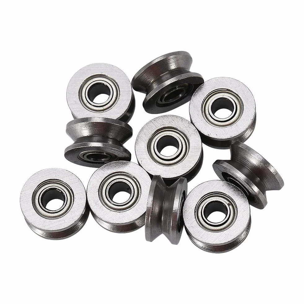 10 sztuk łożysk kulkowych w kształcie litery V, miniaturowe łożyska kulkowe, stalowe, rowek U, podwójna tarcza 4 x 13 x 7 mm, do prowadnicy, szyny, Liner Motion System U624ZZ