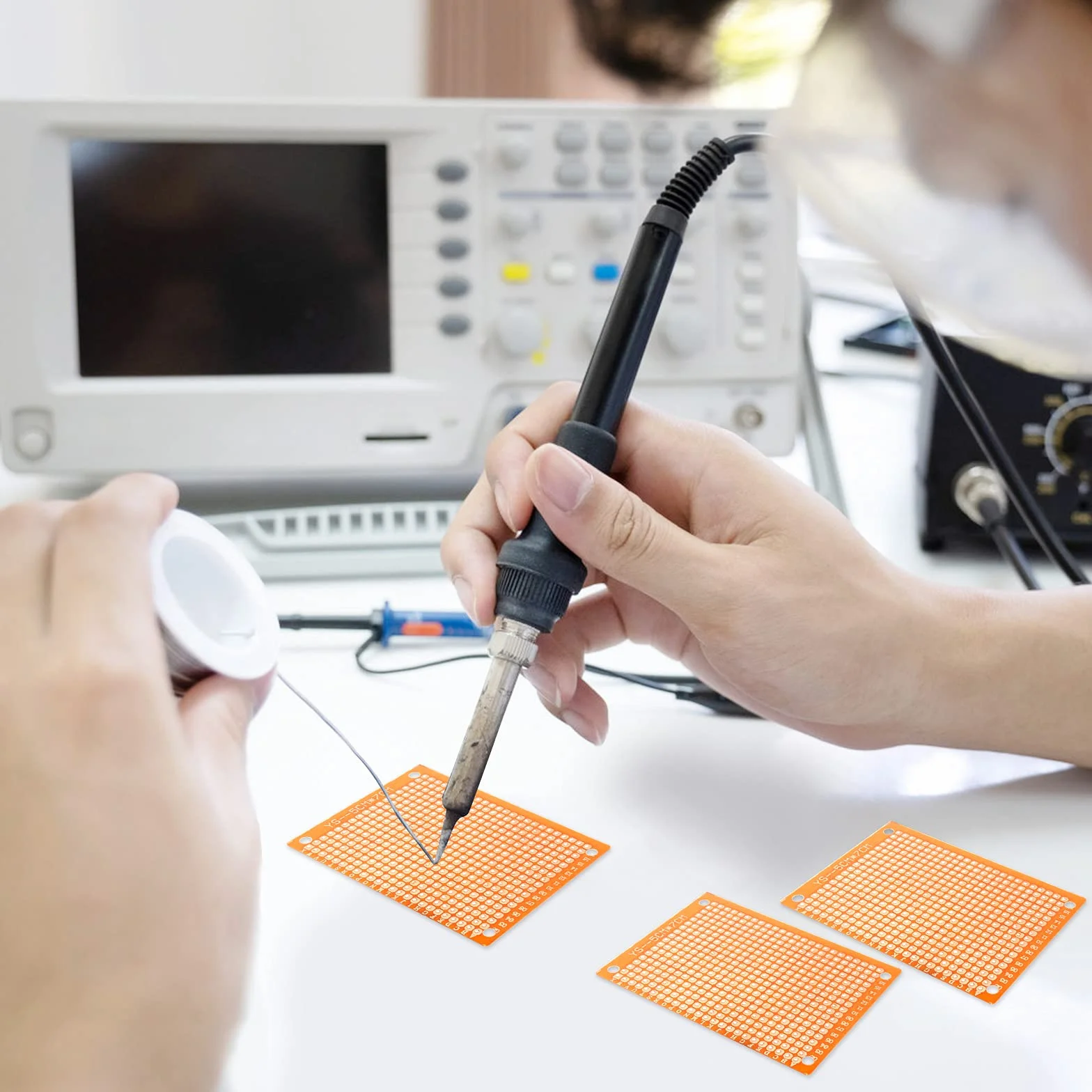 Karta prototypów Bakelit PCB 50 szt. Uniwersalna płytka drukowana dwustronne karty do spawania elektronicznego laboratorium DIY 5 X 7 cm