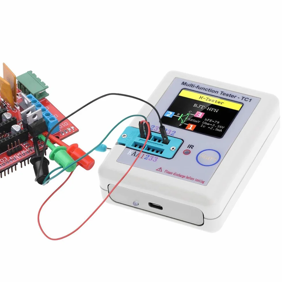 Hancaner Tester tranzystor z podświetleniem TFT kolorowy wyświetlacz MOSFET NPN PNP
