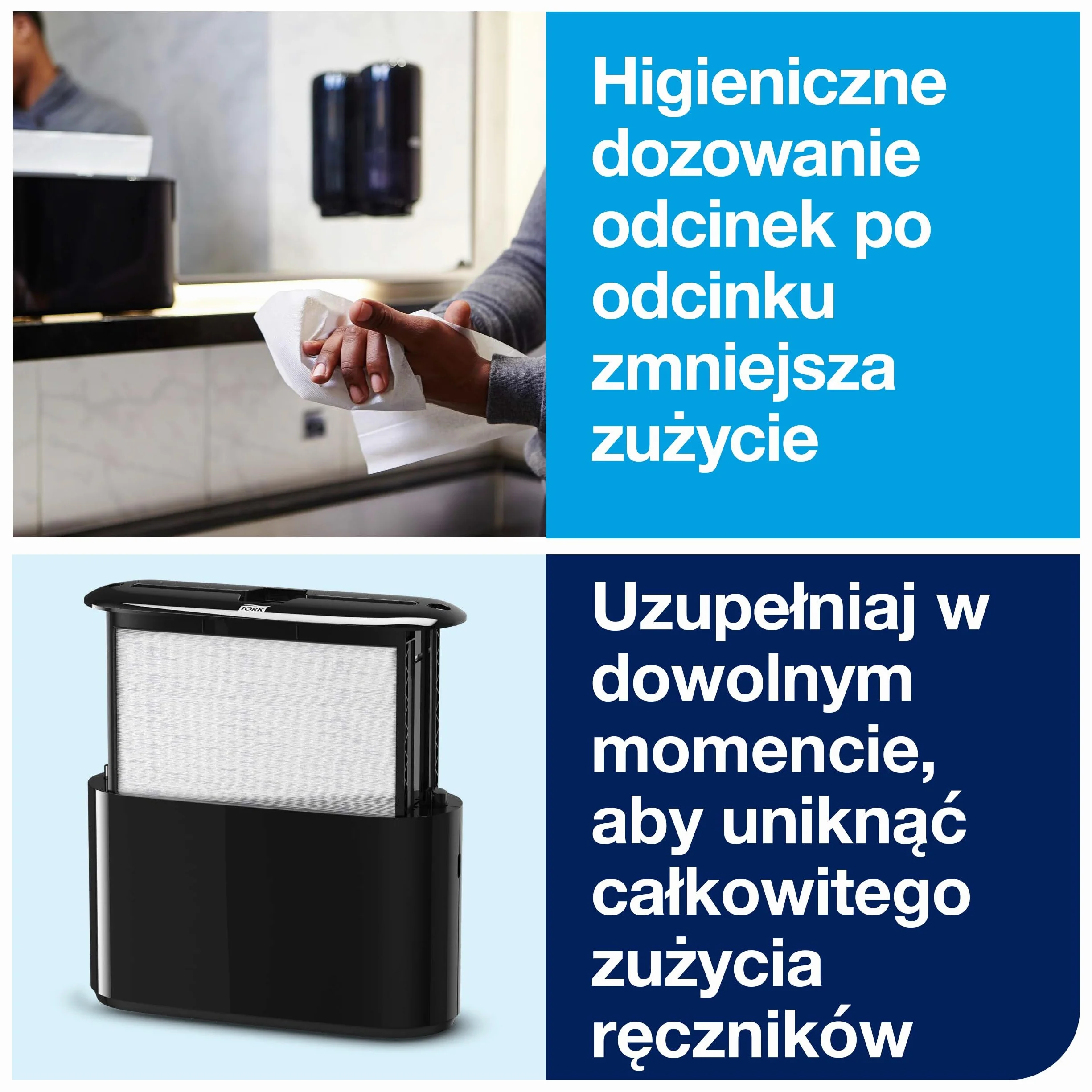Tork Xpress nablatowy dozownik do ręczników Multifold czarny H2, pojedyncze dozowanie, linia Elevation, 552208