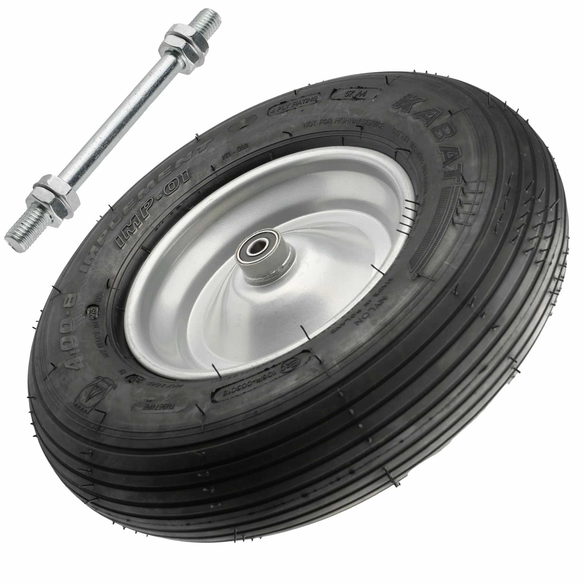Koło do Taczki 4.00-8 400-8 400x8 4PR z Dętką Czarna Guma Opona Felga Ośka 40cm 230kg