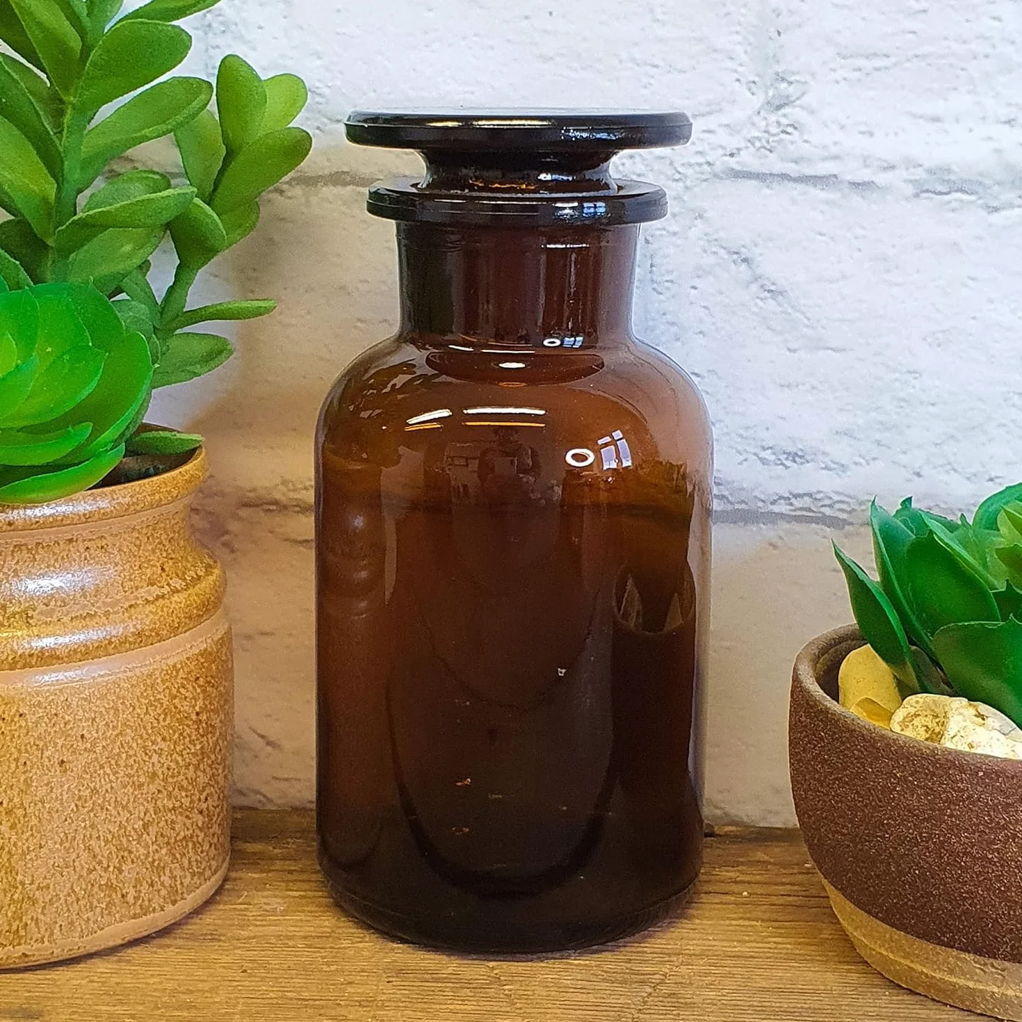 Butelka apteczna szklana 500 ml szeroką szyjką okrągła laboratoryjna
