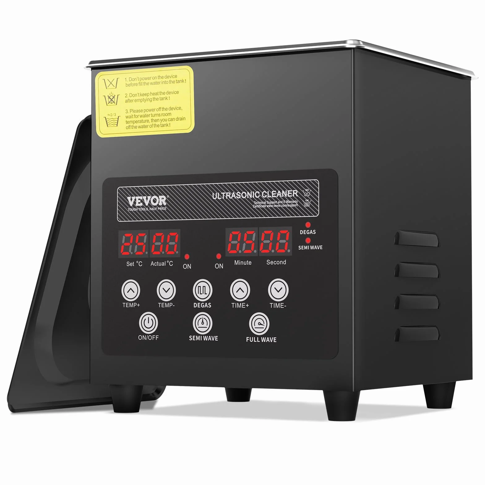 VEVOR Ultradźwiękowa myjka ultradźwiękowa 2 l 60 W 40 kHz cyfrowa ultradźwiękowa maszyna czyszcząca z trybem delikatnym i ulepszonym odgazowywaniem, z podgrzewaczem do biżuterii, okularami, przyborami