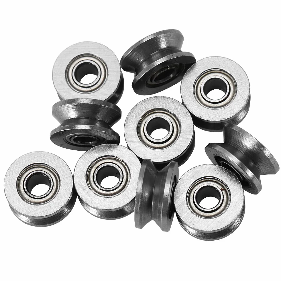 10 sztuk V624ZZ koło pasowe luźne podwójne 6mm miniaturowe stalowe łożysko kulkowe z rowkiem w kształcie litery V koło pasowe ze stali węglowej podwójna osłona 4x13x6mm do koła pasowego prowadzącego Rail Track Liner Motion System
