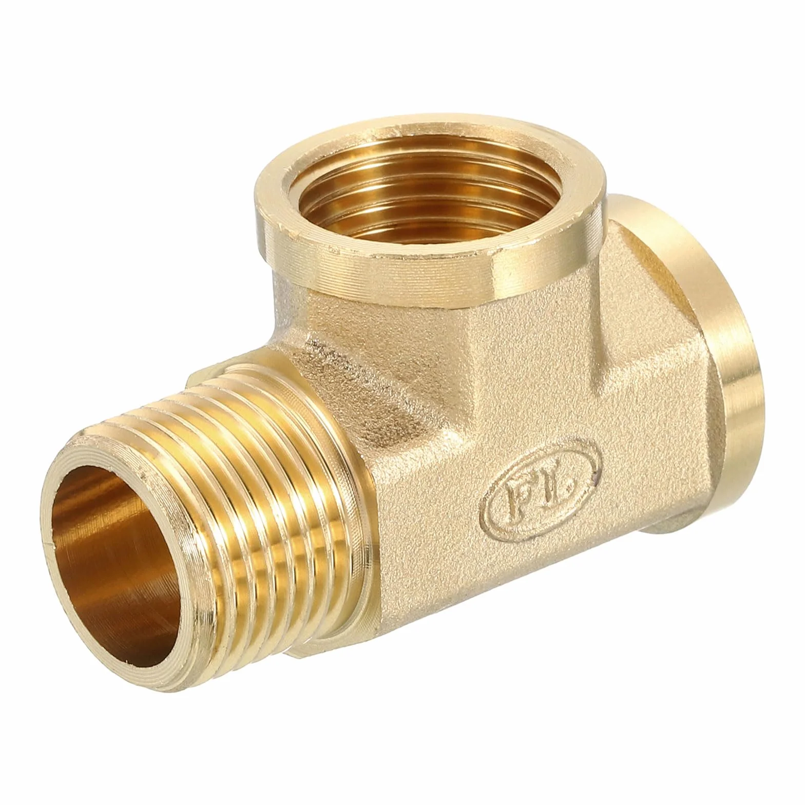 QUARKZMAN Trójnik mosiężny, 1/2" x 1/2" x 1/2" NPT 3-drożny łącznik adapter do transportu gazu, 1 szt