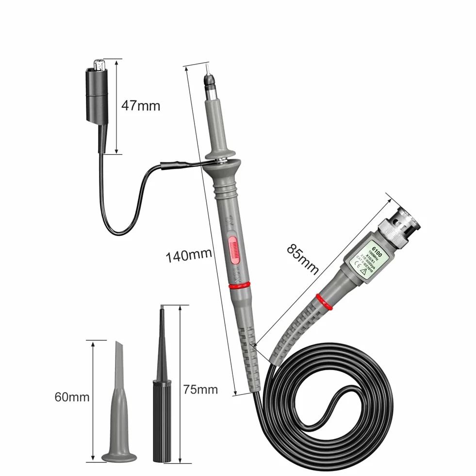 Malloy CKT014 Uniwersalne sondy oscyloskopowe 100 MHz 1x 10x BNC