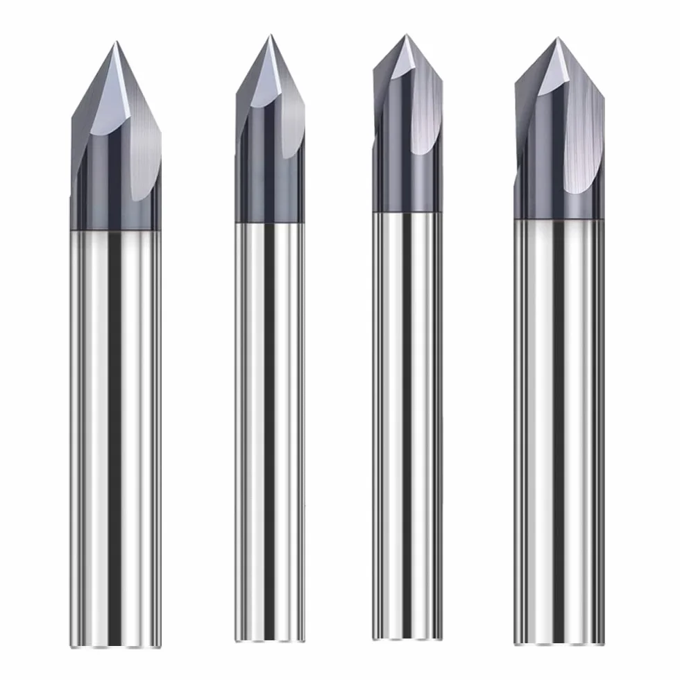 ASNOMY CNC Frez z rowkiem V 60° 90° Frez do drewna 4 mm 6 mm trzpień 3-Flauta TiAlN Powlekany węglik wolframu