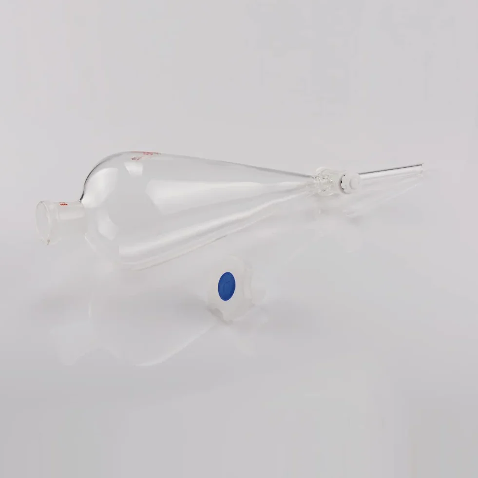 stonylab Szkło Borokrzemianowe 500 ml Ciężka Ściana Stożkowy Lejek Separacyjny ze 24/29 Złączami i Kranem z PTFE, 500 ml