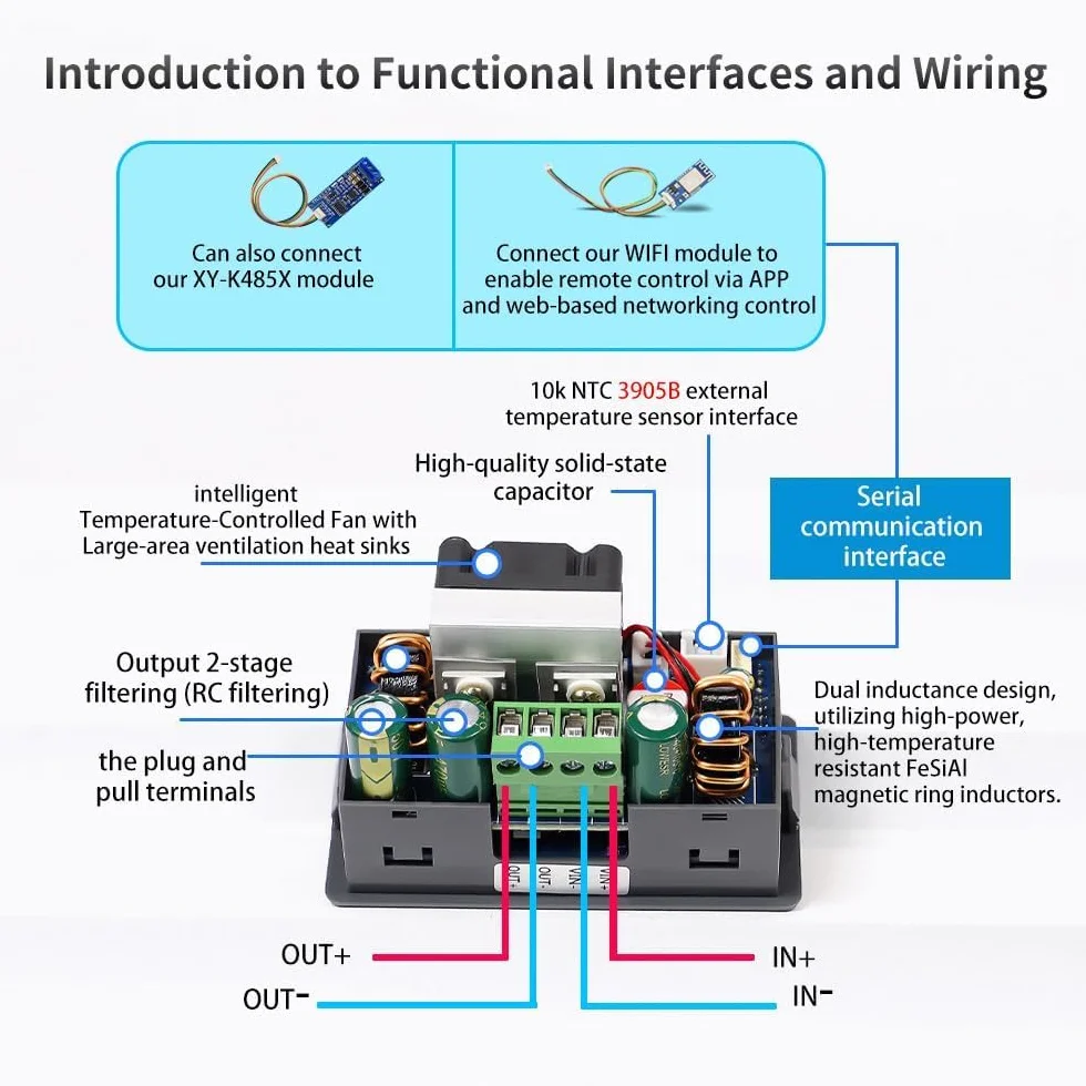 Regulowany przetwornik Buck-Boost DC6-36V 60W regulator napięcia z wyświetlaczem LCD