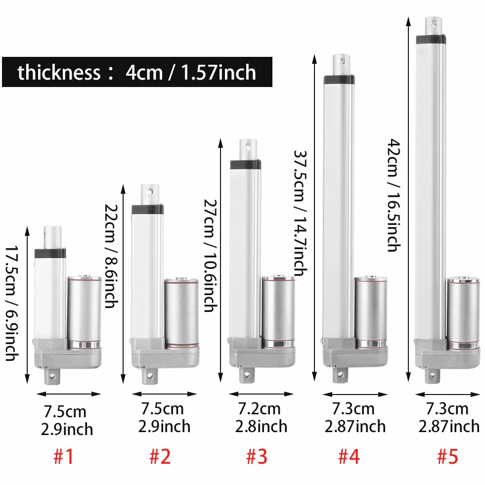 12V DC Electric Linear Actuator 140KG 310LB Heavy Duty Motor Stroke 50-300mm for Medical Automation