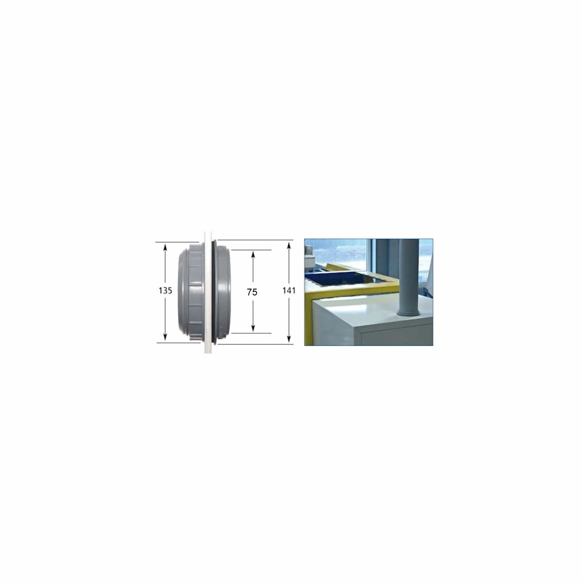Airfit złączka śrubowa DN 75 przyłącze rurowe - KS-szary - 50075AM