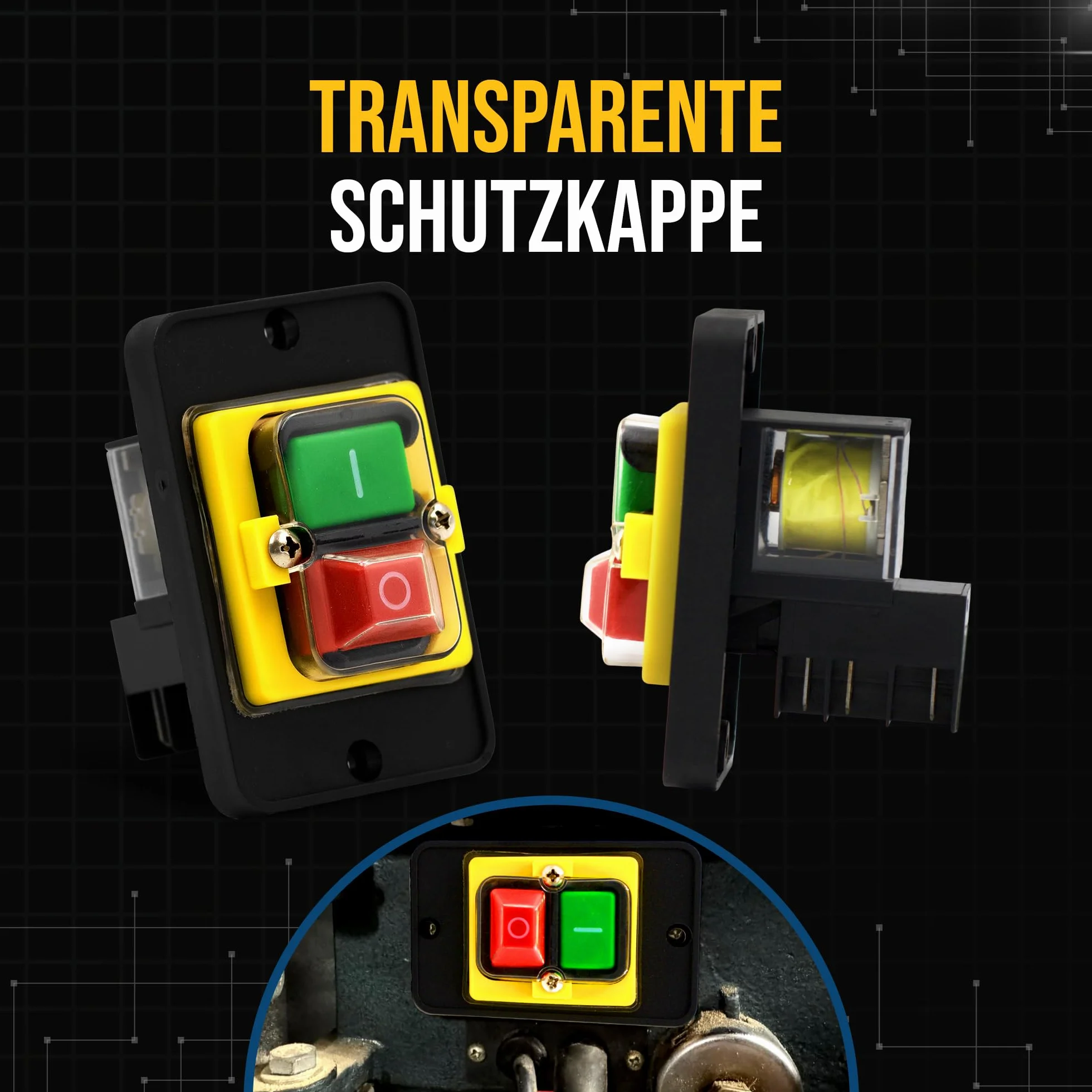 przełącznik magnetyczny KEDU KJD12-14 230 V do maszyn warsztatowych i stacjonarnych elektronarzędzi