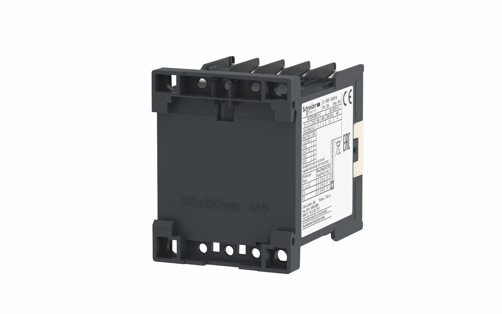 Schneider LC1K09004P7 stycznik mocowy 4P 20A AC1 230V 50/60Hz