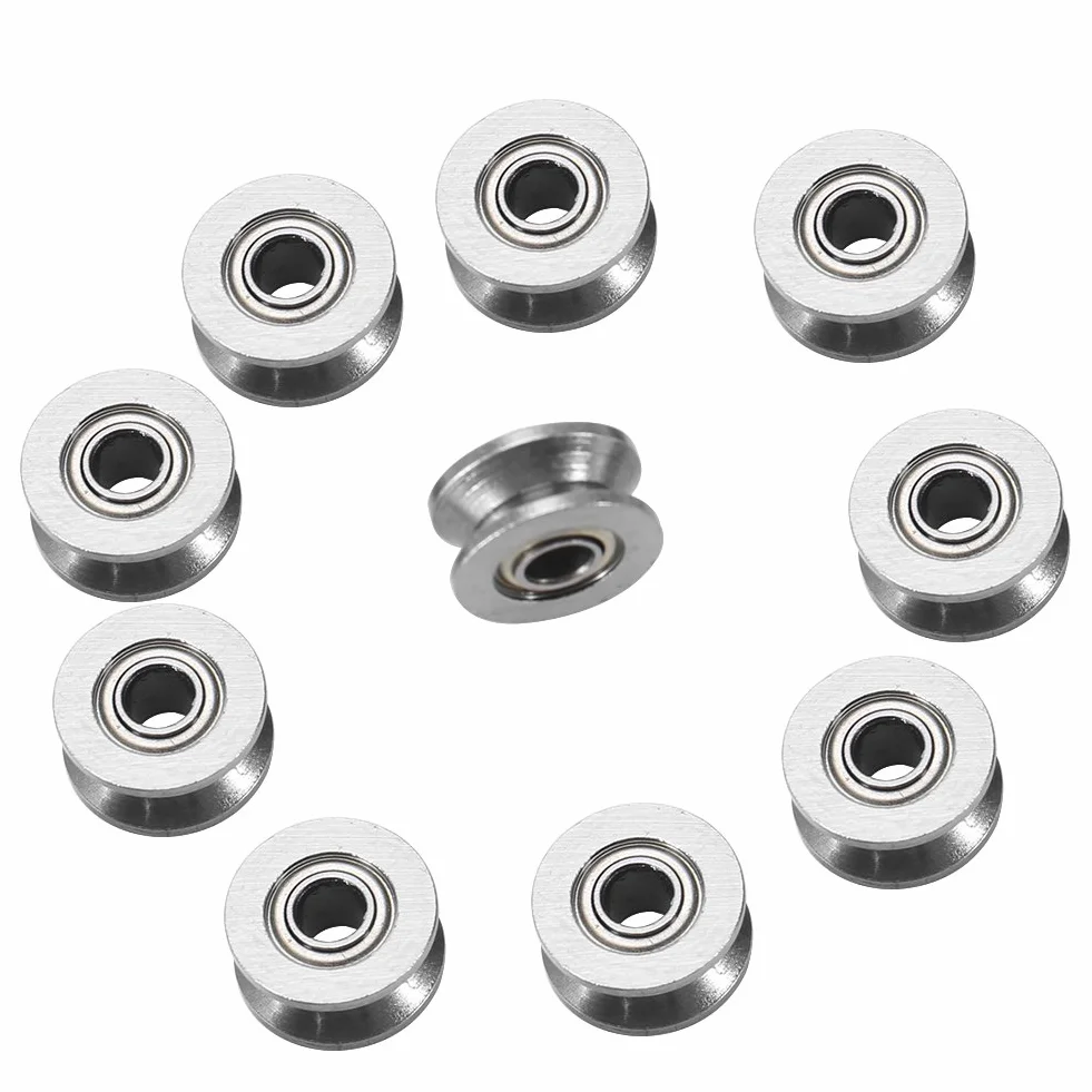 10 sztuk V624ZZ koło pasowe luźne podwójne 6mm miniaturowe stalowe łożysko kulkowe z rowkiem w kształcie litery V koło pasowe ze stali węglowej podwójna osłona 4x13x6mm do koła pasowego prowadzącego Rail Track Liner Motion System