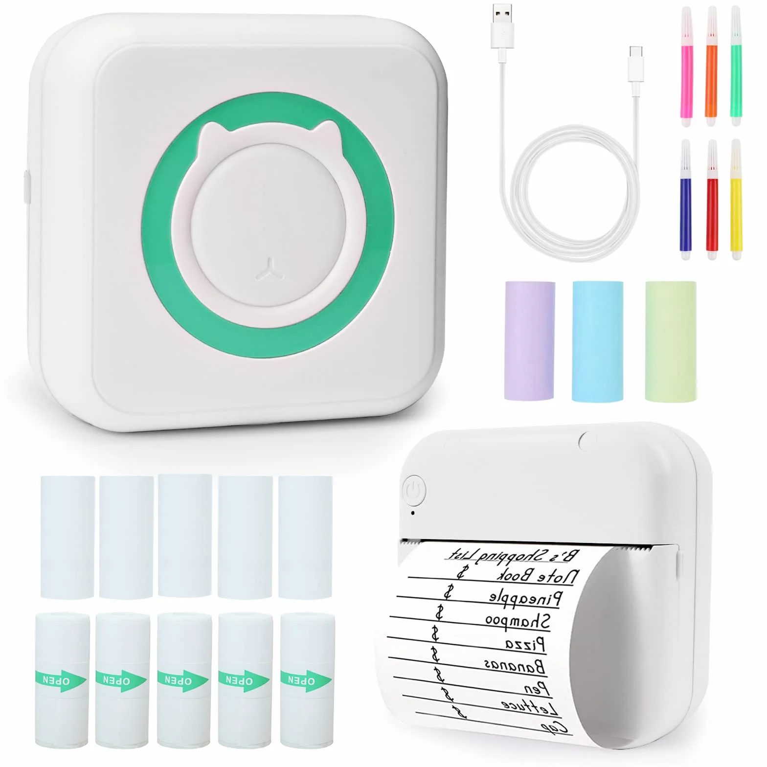 Mini drukarka do smartfona, drukarka fotograficzna do smartfona, przenośna drukarka termiczna Kompatybilna z systemem iOS i Android, bezprzewodowa kieszonkowa termiczna drukarka etykiet Bluetooth