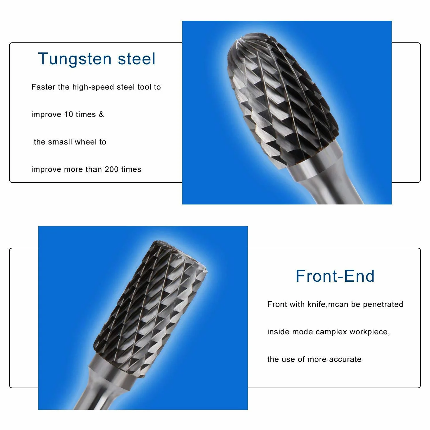 Wiertarka 5szt Frez Metal Ołówki Zestaw Diamentowe Frezy Rotary Plik Wolfram Stal Narzędzia Obrotowy Burr 6x10mm