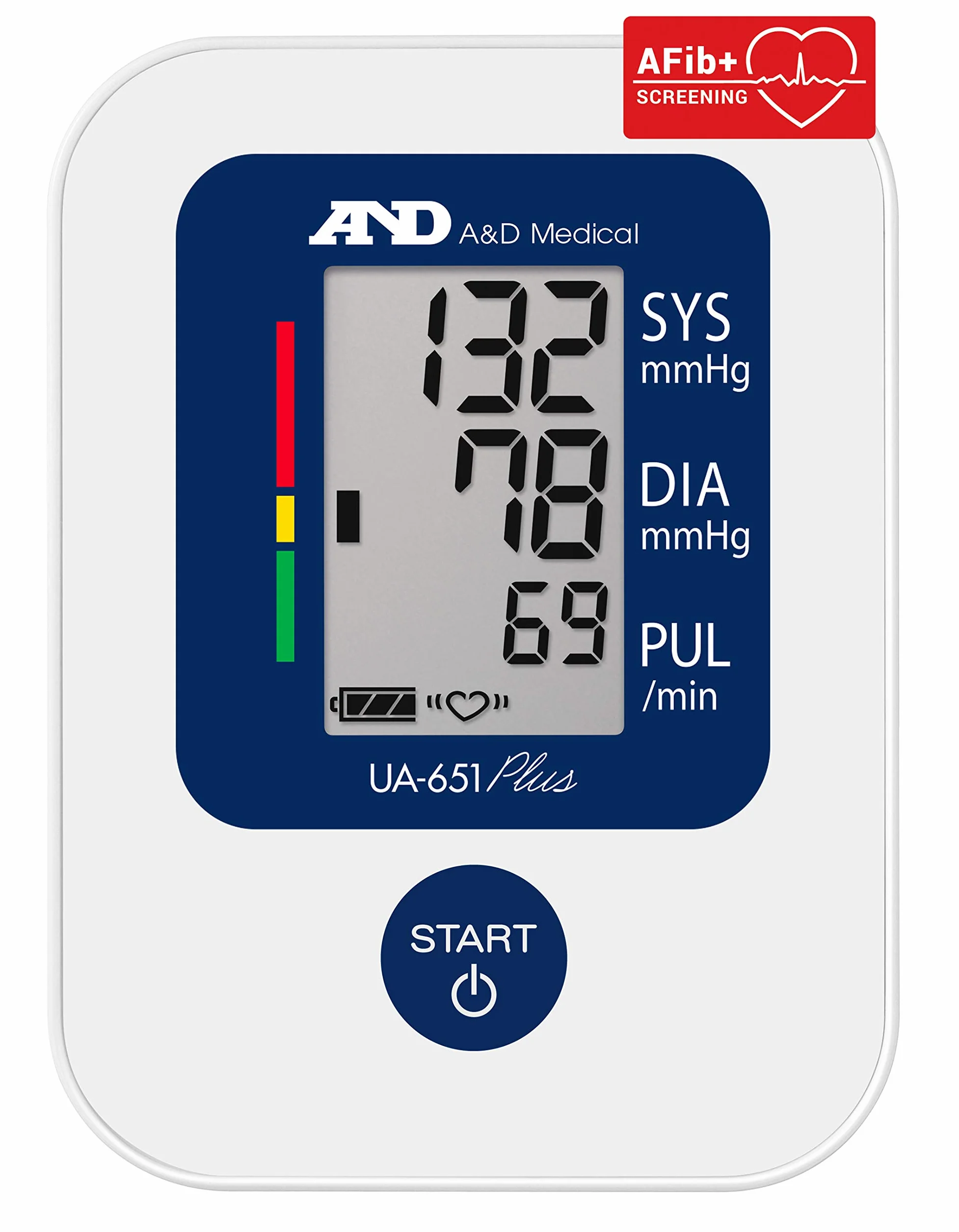 A&D Medical UA-651 Plus Sfigmomanometr z Wykrywaniem Migotania Przedsionków Biały