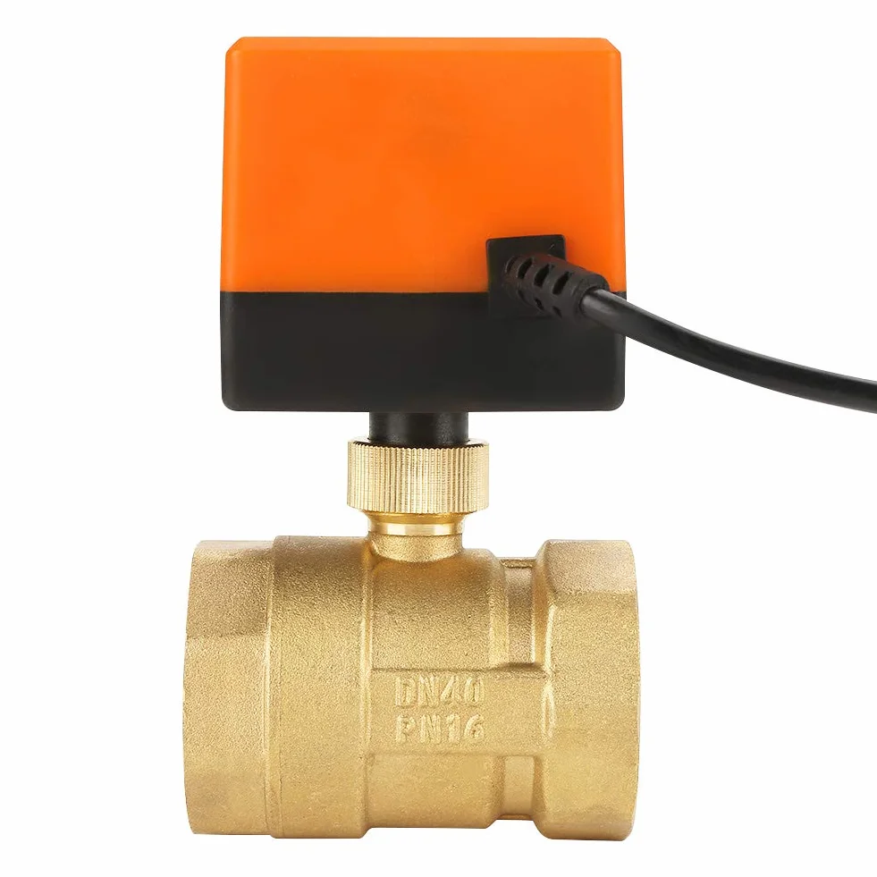 G1-1/2"DN40 AC 220V 6W 2-drożny 3-przewodowy mosiężny zawór kulowy z siłownikiem Zawór elektryczny do klimakonwektora i układu sterowania wodą układu klimatyzacji