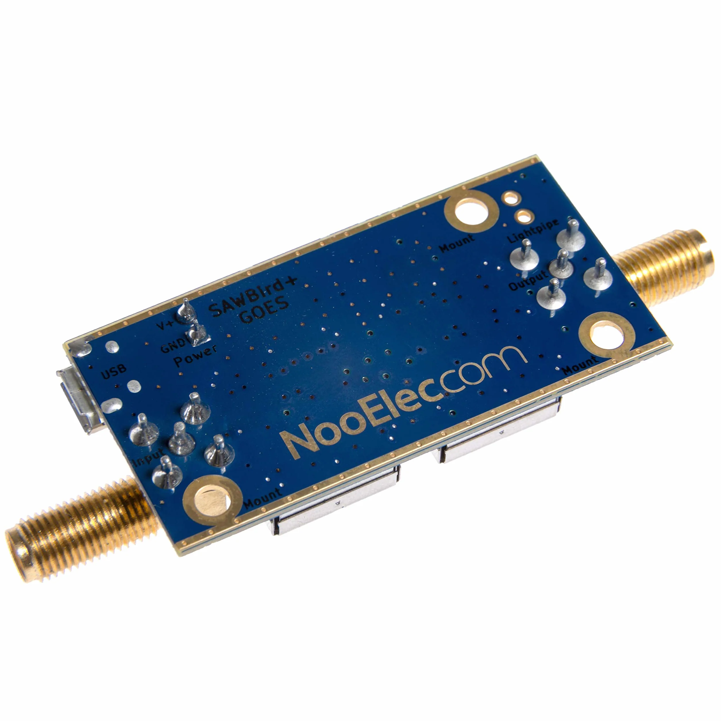 NooElec SAWbird+ GOES Barebones: Premium filtr SAW i moduł kaskadowy LNA o niskim poziomie szumów do zastosowań NOAA (GOES/LRIT/HRIT/HRPT), częstotliwość środkowa 1688 MHz