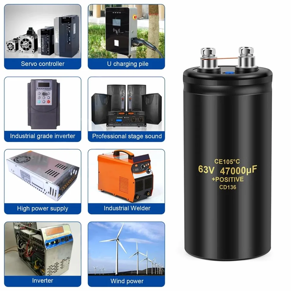 47000UF/63V 50*105mm Kondensator elektrolityczny o dużej pojemności do systemów zasilania i zastosowań wysokiego napięcia