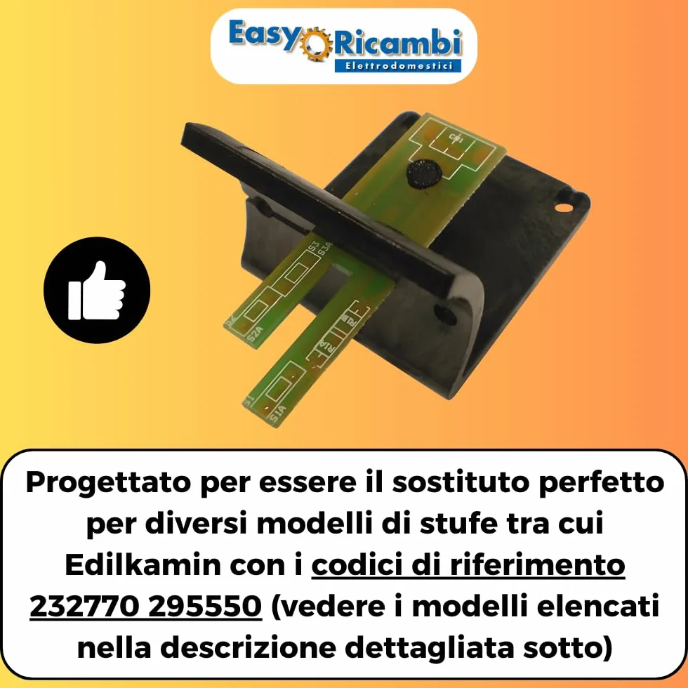 Easyricambi Debimetr pieca na pellet, czujnik przepływu powietrza LINX do Edilkamin 232770 295550 45 x 28 x 7 mm