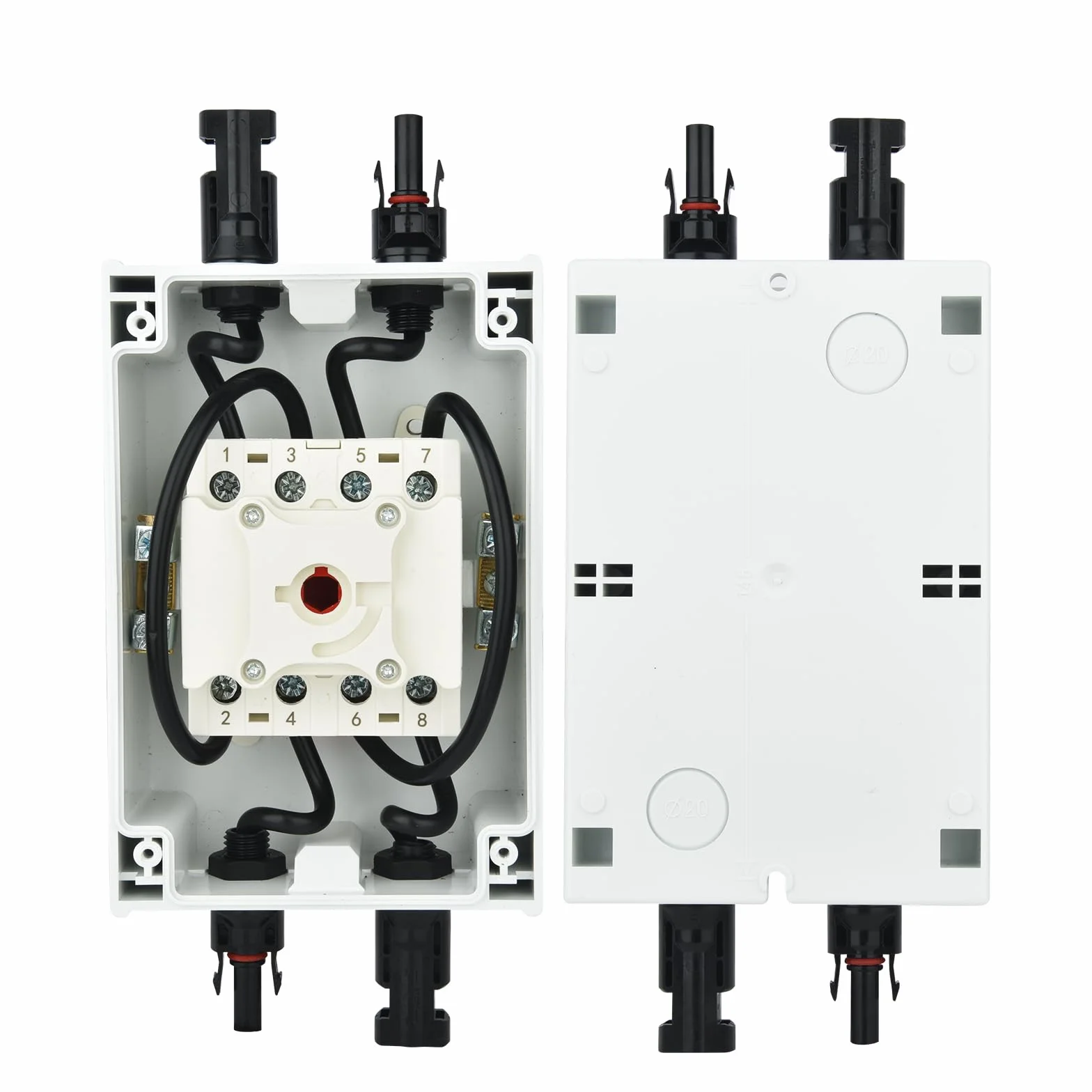 Wyłącznik DC z systemem PV – wyłącznik, klasa wodoszczelności IP65, 32A4P, 1200 V, PV Combiner Box, automatyczny bezpiecznik do instalacji solarnych, modułów solarnych, modułów solarnych