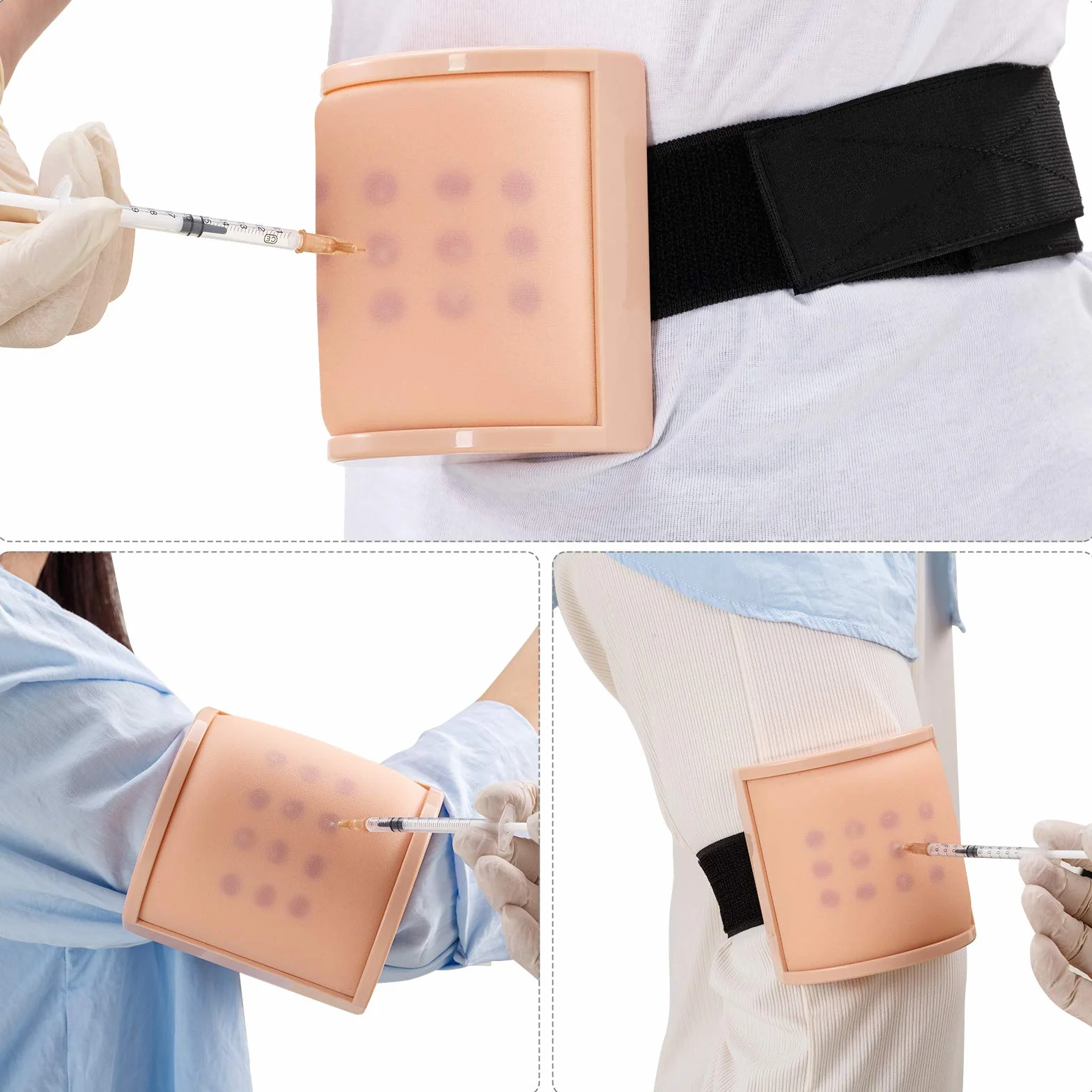 Medarchitect IM, ID, SQ Injection Practice Pad, śródskórne i podskórne i domięśniowe podkładka treningowa 3 w 1 dla studenta medycyny, pielęgniarki, lekarza, konstrukcja do noszenia