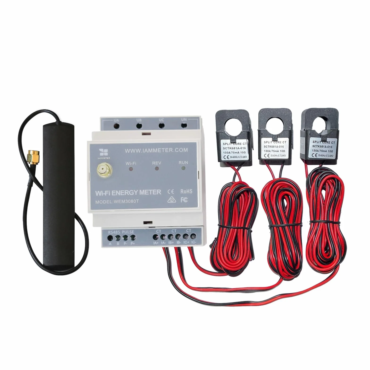 Dwukierunkowa, Din Rail, monitor Solar PV System,Power Usage, Home Assistant, NodeRed, Modbus TCP/RTU, trójfazowy miernik energii, Wi-Fi, 150 A, 50 Hz, CE