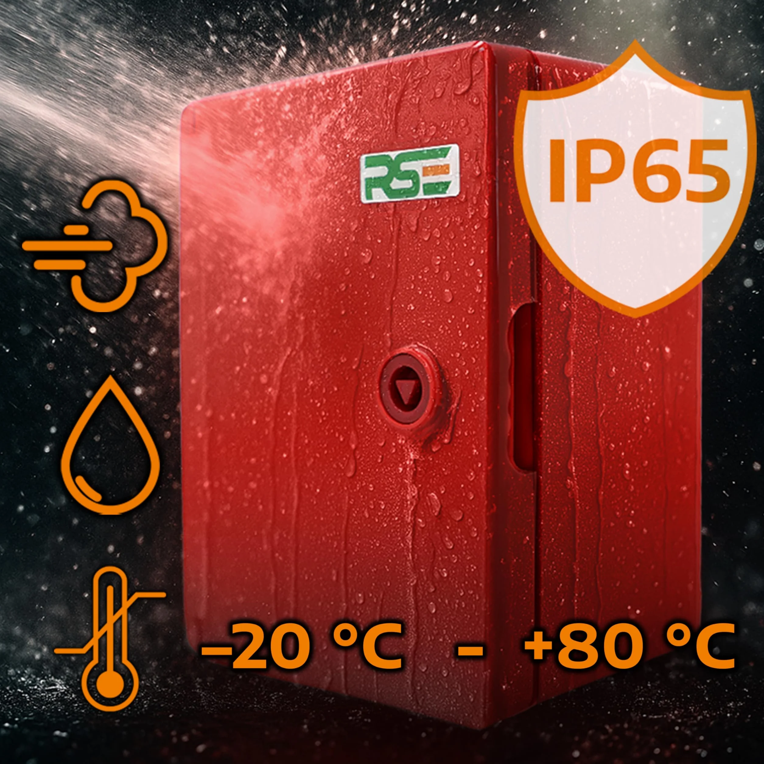 RSE Obudowa z tworzywa sztucznego ABS, IP65, szafka ścienna, obudowa przemysłowa, pusta obudowa, czarna, płyta montażowa, blokada 400 x 500 x 240 mm