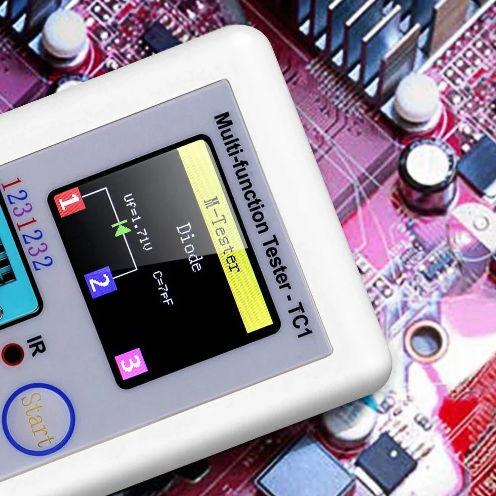 Hancaner Tester tranzystor z podświetleniem TFT kolorowy wyświetlacz MOSFET NPN PNP