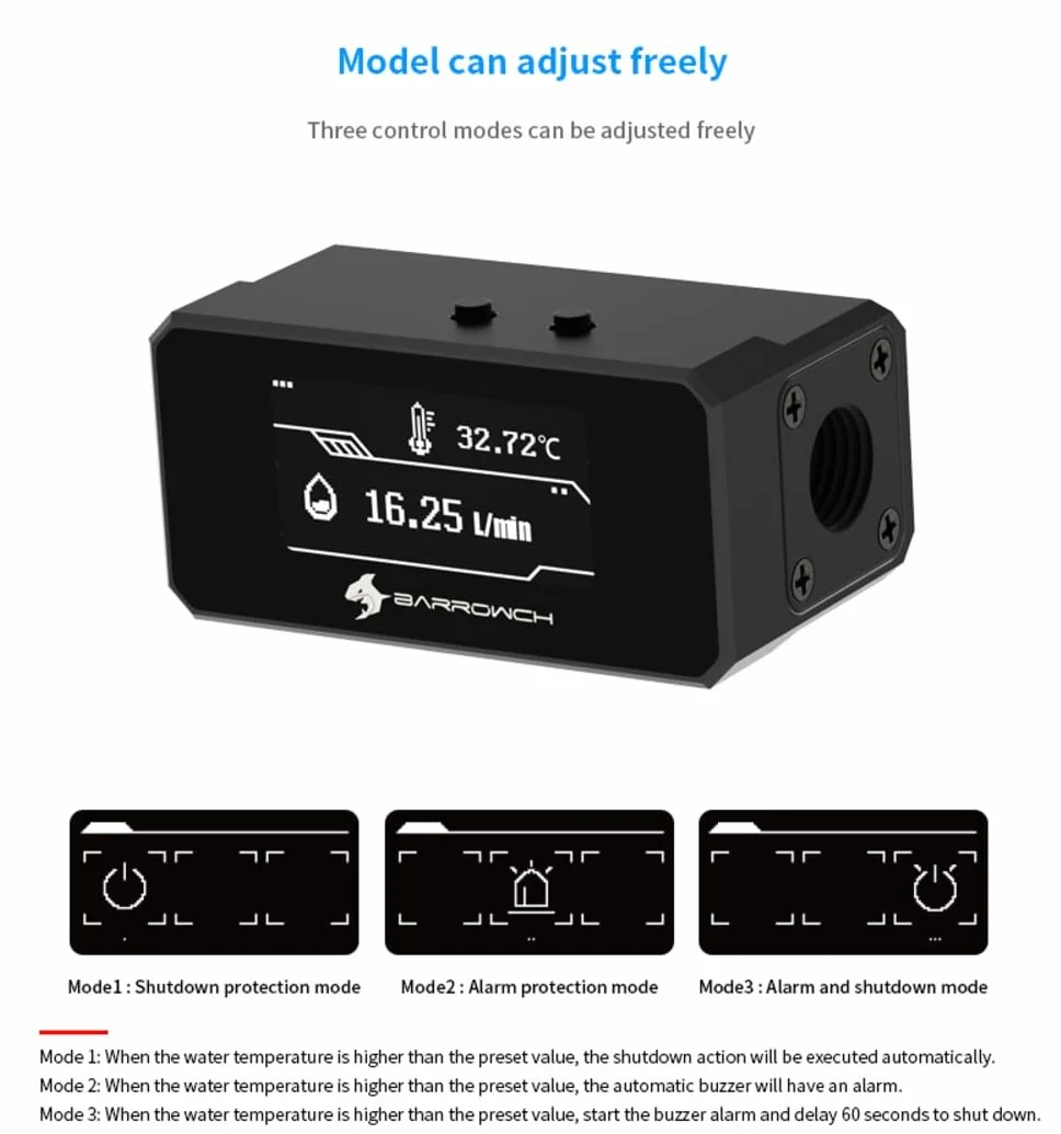Barrow Flussmeter OLED - schwarz