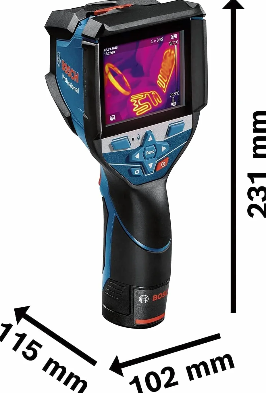 Bosch Professional GTC 600 C kamera termowizyjna 12V 256x192 px –20°C do +600°C zestaw z 2 akumulatorami 2.0Ah