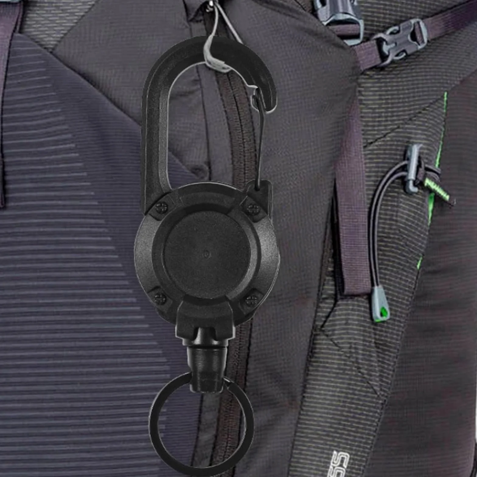 Tool do podnoszenia Wytrzymały, chowany karabinek z breloczkiem do kluczy, mocna stalowa klamra do liny, do użytku na zewnątrz Lifting Sling Chain(White)