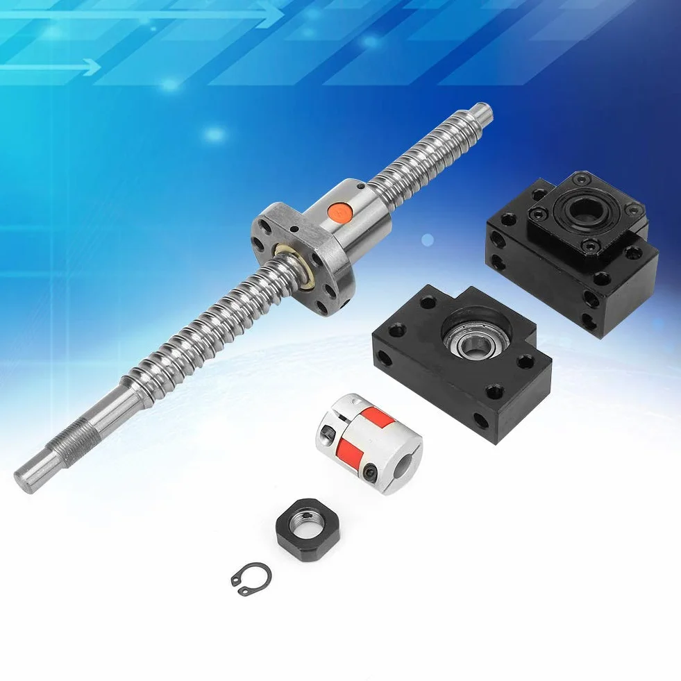 SFU1605 zestaw śrub kulkowych ze stali nierdzewnej 250 mm BKBF12 do maszyny CNC